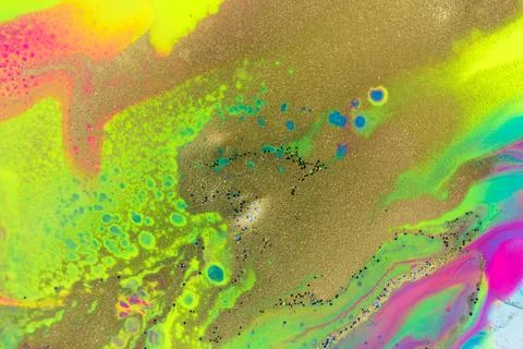 Beautiful vivid marble pattern with gold glitter texture. Fluorescent bright Stock Illustration