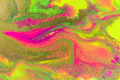 Beautiful vivid pattern with golden particles. Fluorescent bright background. Illustrazione stock