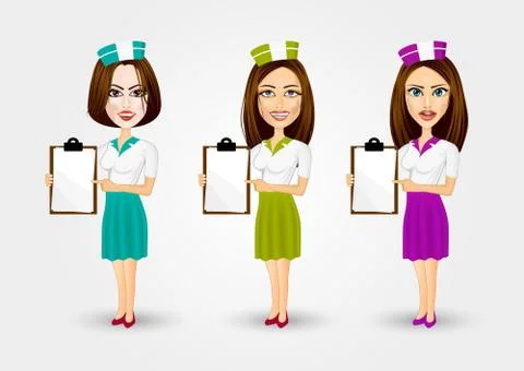 Beautiful waitresses pointing to menu Illustrazione stock