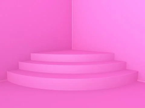 Beautiful wall and empty podium. 3D Stock Illustration