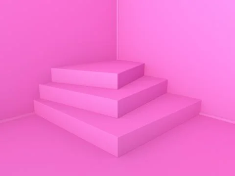 Beautiful wall and empty podium. 3D Stock Illustration