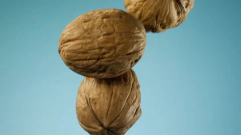 Beautiful walnuts falling in slow motion Stock Footage 151041181