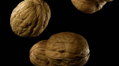 Beautiful walnuts falling in slow motion Stock Footage 151108951