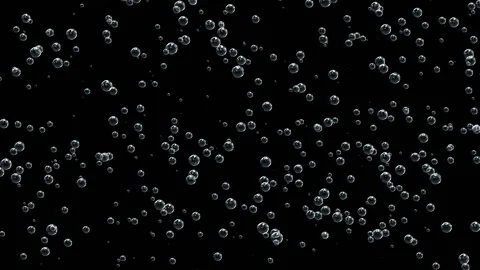 Beautiful Water Bubbles Rising Up.3d Animation of Sparkling Water on Black Stock Footage 100670185
