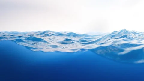 A beautiful water cross-section wave stage background with seamless looping effe Stock Footage 313859193