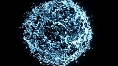Beautiful Water Explosion in Slow Motion. Blue Color. 動画素材 79568235