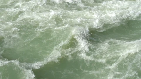 Beautiful water in mountain river, slow motion. River ganga in Rishikesh, India Stock Footage 101239247