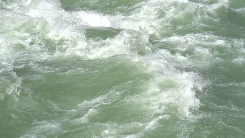 Beautiful water in mountain river, slow motion. River ganga inRishikesh, India Stock Footage 106916611