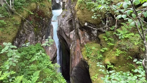 Beautiful Water Stream in a Deep Canyon of Salzachgeier Mountains, Austrian.. Stock Footage 336191905