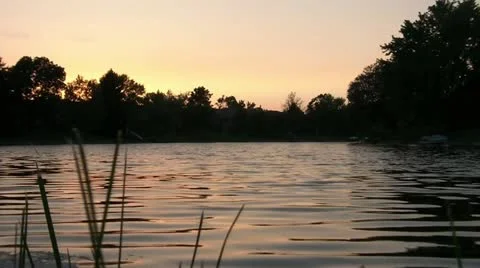 Beautiful Water at Sunset Stock Footage