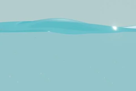 Beautiful Water Surface and bubble Moving Up Waving 3d rendering Stock Illustration