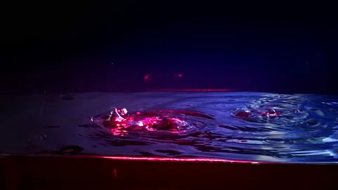 Beautiful Water Surface with splashes and waves in slow motion Stock Footage 95534471