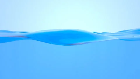 Beautiful Water Surface Waving Close-up . Pure Blue Water Flowing in Slow Motion Stock Footage 242013267