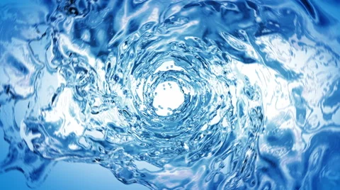 Beautiful Water Whirl Blue Color in Tube on White Background. Stock Footage