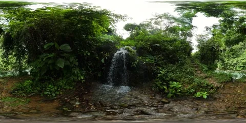 A beautiful waterfall. 360VR. Stock Footage 222963052