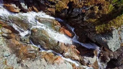 Beautiful waterfall, aero Stock Footage 163770322