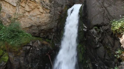 Beautiful waterfall among the rocks Stock-Footage 45378454