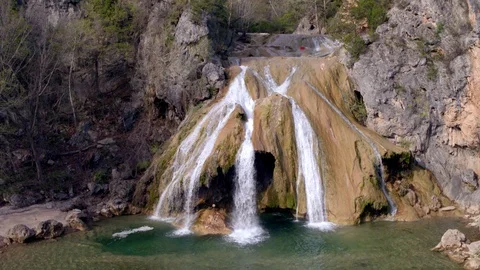 Beautiful Waterfall and Stream Stock Footage 97125841