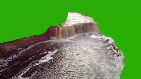 Beautiful waterfall animation flowing over green screen background Stock Footage 315052417