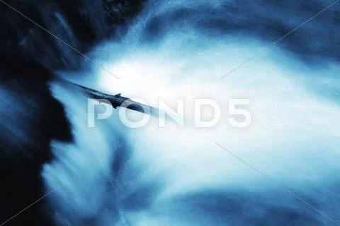 Beautiful waterfall, artistic toned photo Stock Illustration