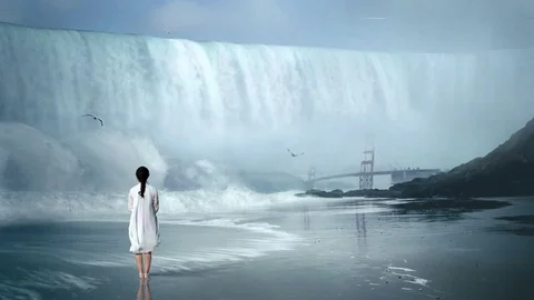 Beautiful Waterfall Background Animated Stock Footage 109053084