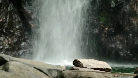 Beautiful waterfall background in nature Stock Footage 259716919