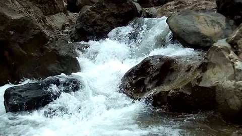 Beautiful waterfall on the big river Stock Footage 123949453
