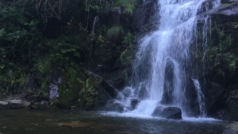 Beautiful waterfall in Cabreia, Sever do Vouga, Aveiro, Portugal. Stock Footage 81826665