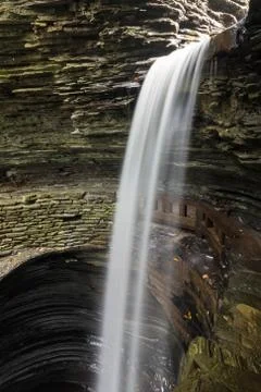 Beautiful waterfall cascade and fall foliage Stock Photos