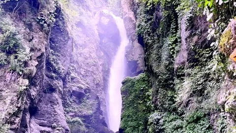 Beautiful Waterfall Cascading Through Scenic Natural Landscape Video stock 339528366