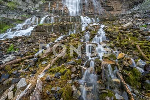 Beautiful Waterfall with Cascading Water Stock Photos