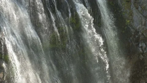 Beautiful Waterfall Catching the Sunlight, 4K Stock Footage 164389929