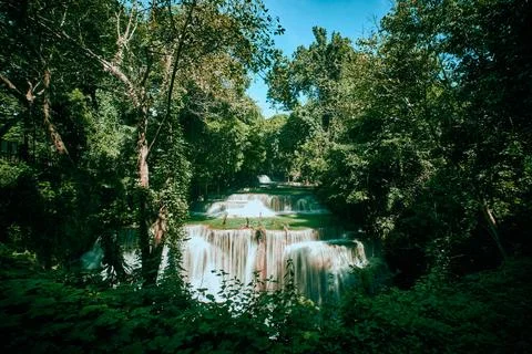 The beautiful waterfall in deep forest Stock Photos