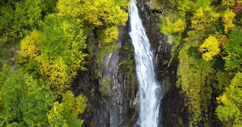 Beautiful waterfall in the Dombai mountains Stock Footage 146817671