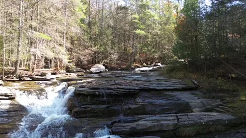 Beautiful waterfall drone shot. Stock Footage 264553798
