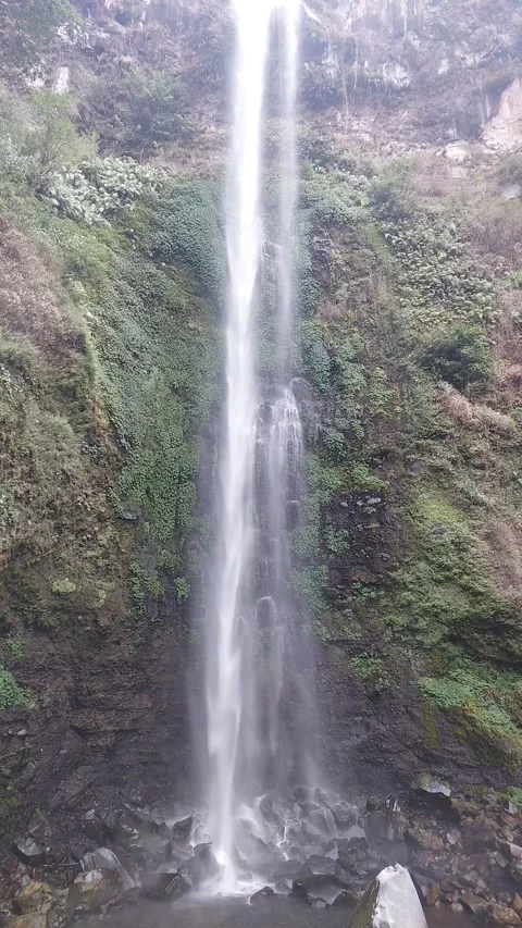 A beautiful waterfall in East Java, Indonesia. Stock Footage 308149149