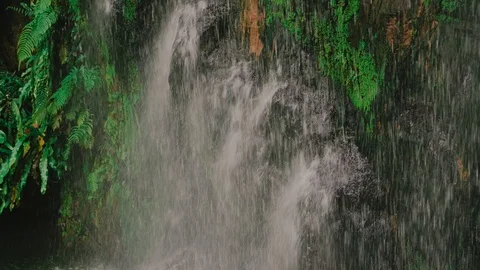 Beautiful waterfall flowing between rocks Stock Footage 116419157