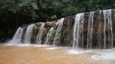 Beautiful waterfall Stock Footage 12373385