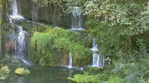Beautiful waterfall in forest Stock Footage 272596