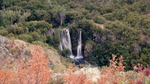 Beautiful waterfall in forest Video stock 87771144