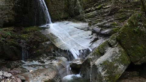 Beautiful waterfall in the forest Stock Footage 98799030