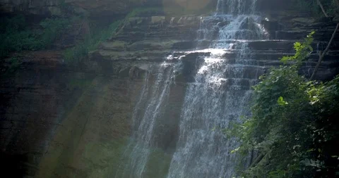Beautiful Waterfall in Forest Stock Footage 98882924