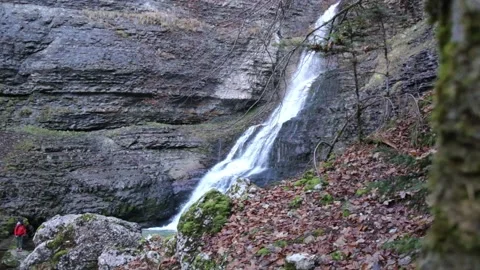 Beautiful Waterfall in the forest Stock Footage 165801354