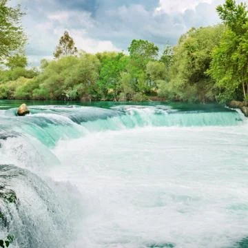 Beautiful waterfall in the forest Foto stock