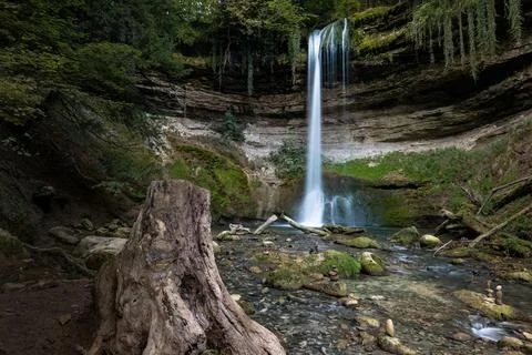Beautiful waterfall in a forest Stock Photos