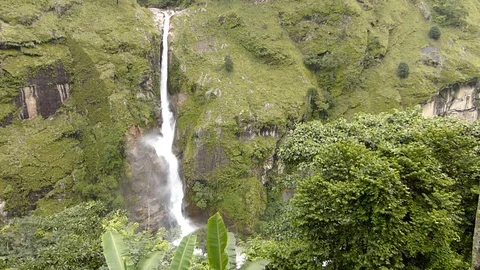 Beautiful Waterfall in Himalayas Stock Footage 80922919