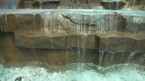 Beautiful waterfall in hotel interior Stock Footage 108988330