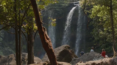 Beautiful waterfall in the jungle Stock Footage 49403674