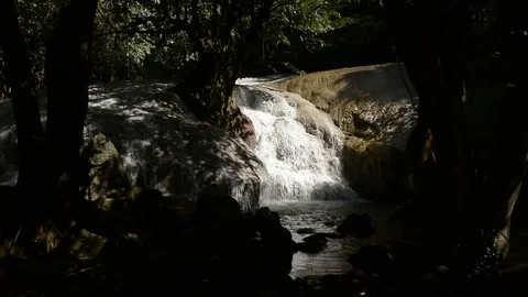 Beautiful waterfall in a jungle. Stock Footage 104038563