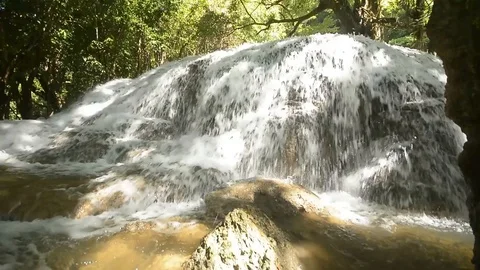 Beautiful waterfall in a jungle. Stock Footage 104038571